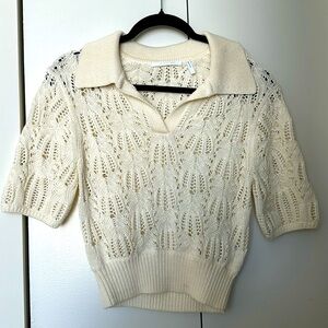 NWOT Helmut Lang Crochet Short sleeved top
